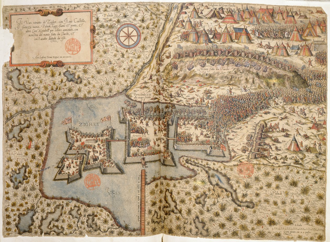 Gesamtansicht der Schlacht von Szigetvar, 1566 von Italian School