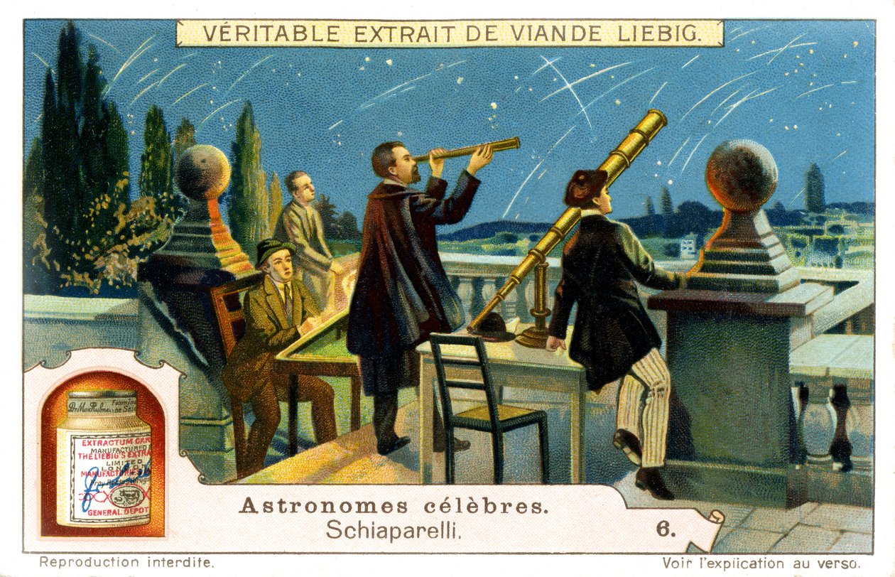 Giovanni Schiaparelli, den Himmel beobachtend (Druck) von Italian School