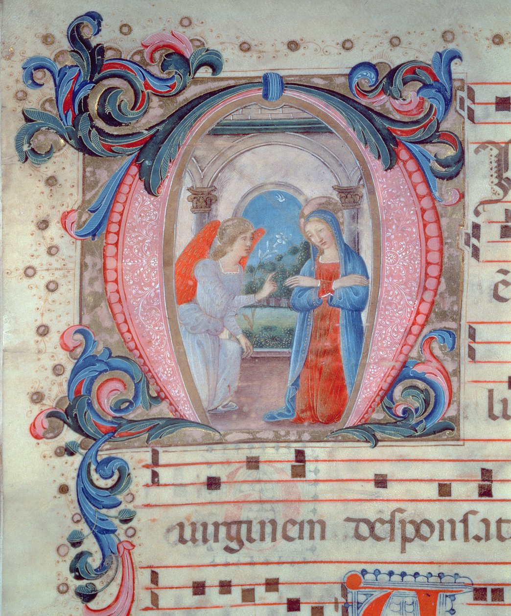Historiierte Initiale N mit der Verkündigung, Florentiner Schule von Italian School