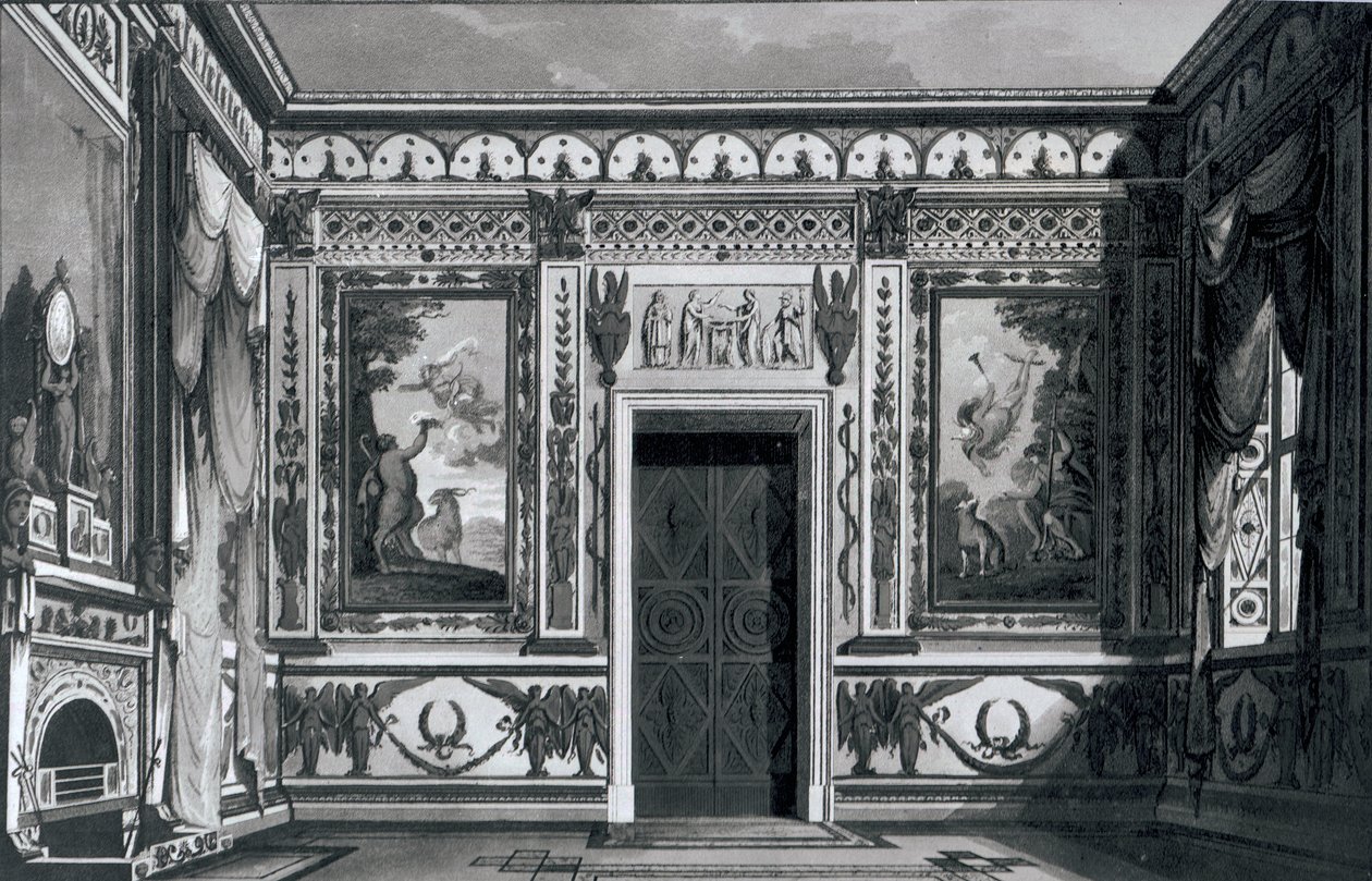 Großer griechischer Salon, aus Architectural Decorations von Gaetano Landi, 1810 von Italian School