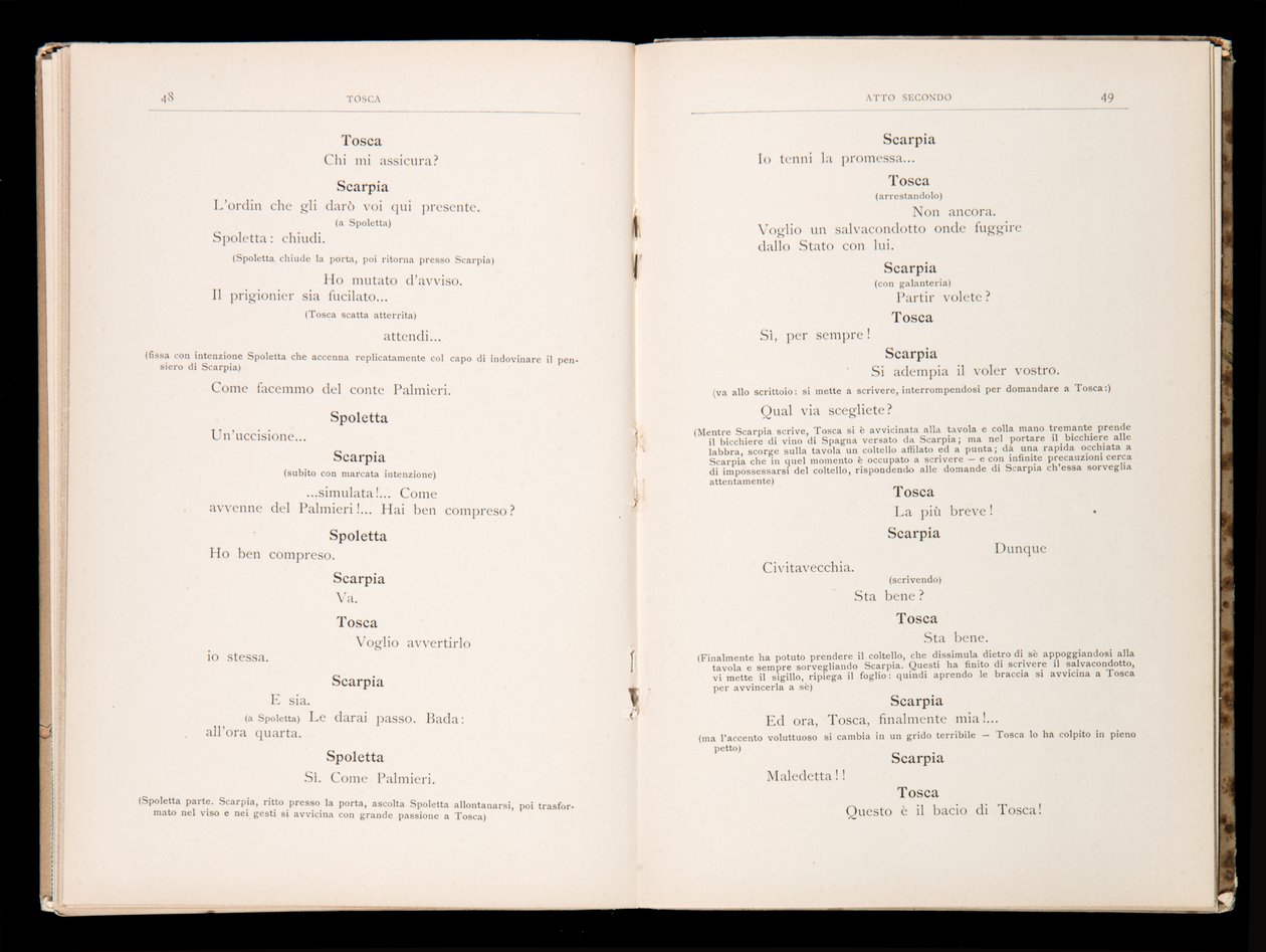 Libretto della Tosca von Giacomo Puccini, Edition Ricordi, Italien von Italian School