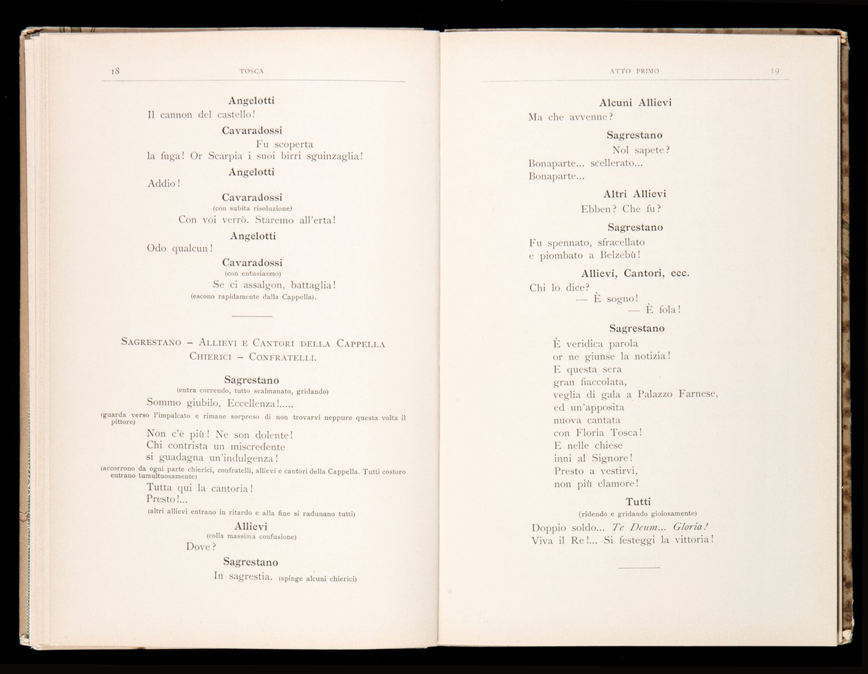 Libretto della Tosca von Giacomo Puccini, Edition Ricordi, Italien von Italian School