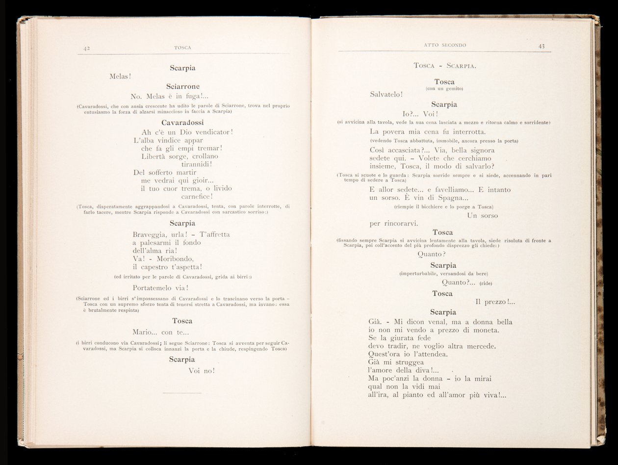 Libretto della Tosca von Giacomo Puccini, Edition Ricordi, Italien von Italian School