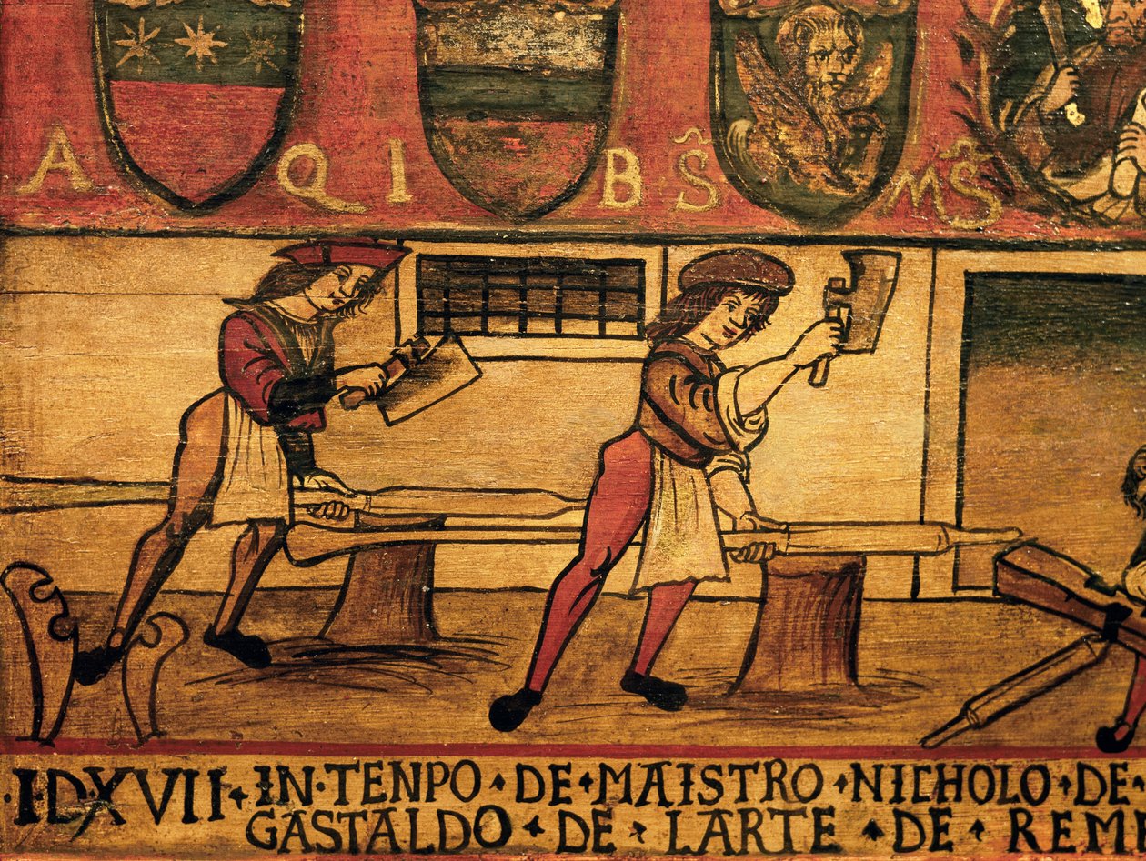 Mariegole (Regelbuch) der Kunst der Ruderer, Detail, Italien von Italian School