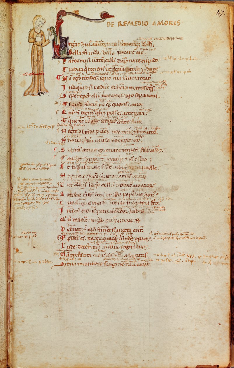 Ms 19 fol.47 Textseite mit einer historisierten Initiale, aus L
