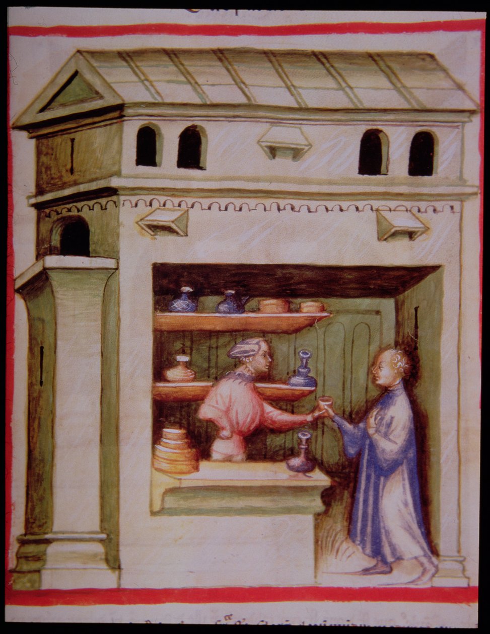 Nova 2644 fol.95r Essigsirup, aus Tacuinum Sanitatis von Italian School