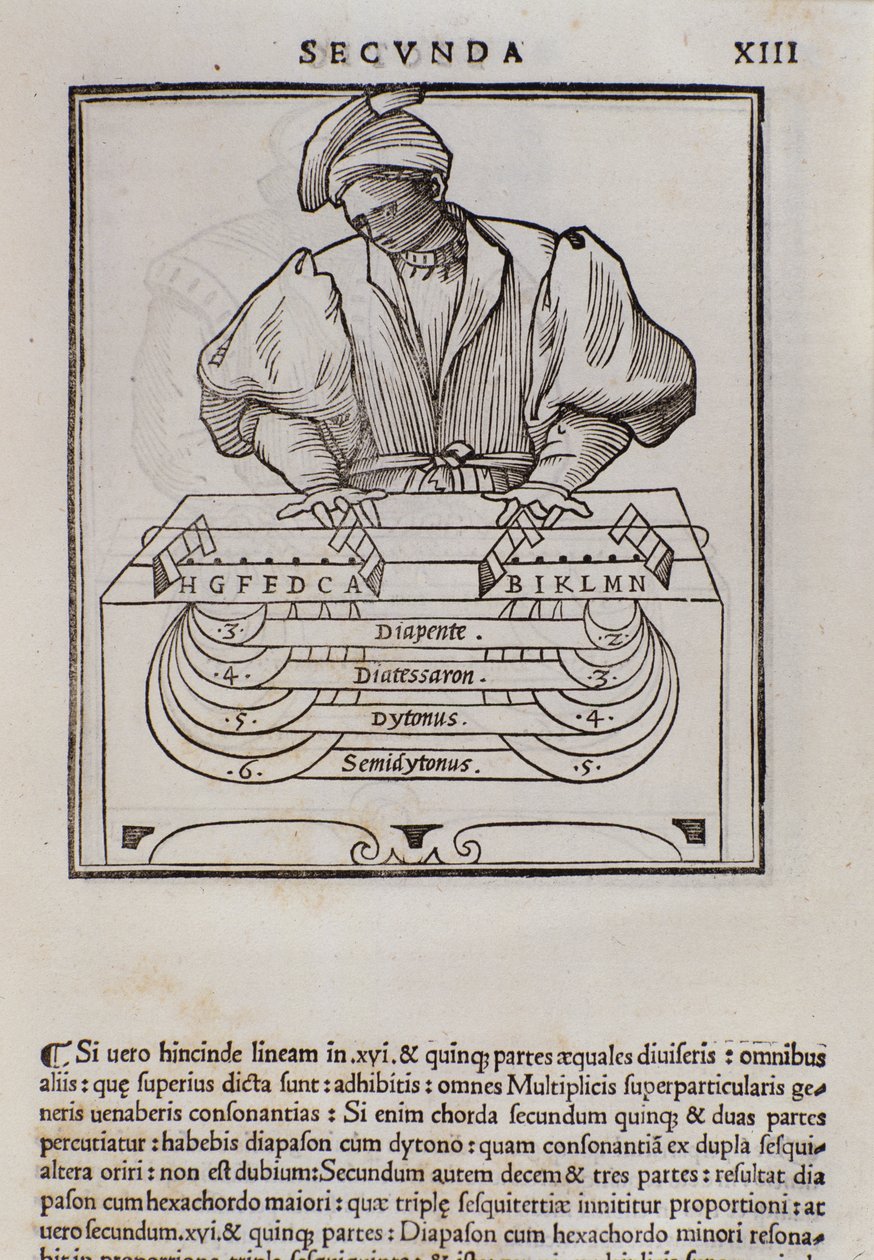 Seite aus Musica theorica von Lodovico Fogliani (1475?-1542) (oder Ludovico Foliani), Musiktheoretiker von Italian School