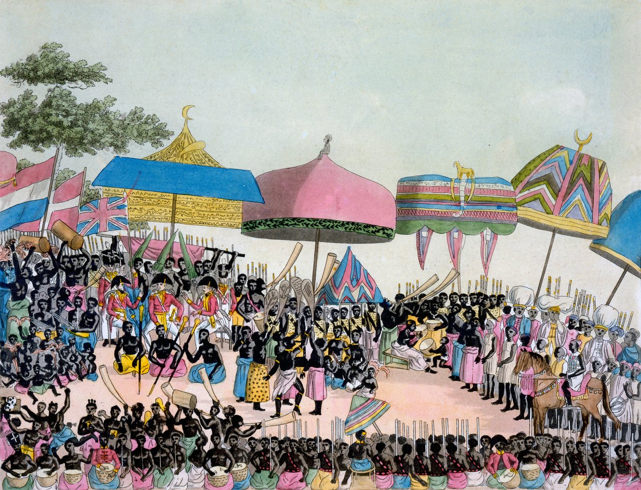 Panoramablick auf den Yam-Brauch, aus Costumi dei... von Giulio Ferrario, ca. 1820er-30er Jahre von Italian School