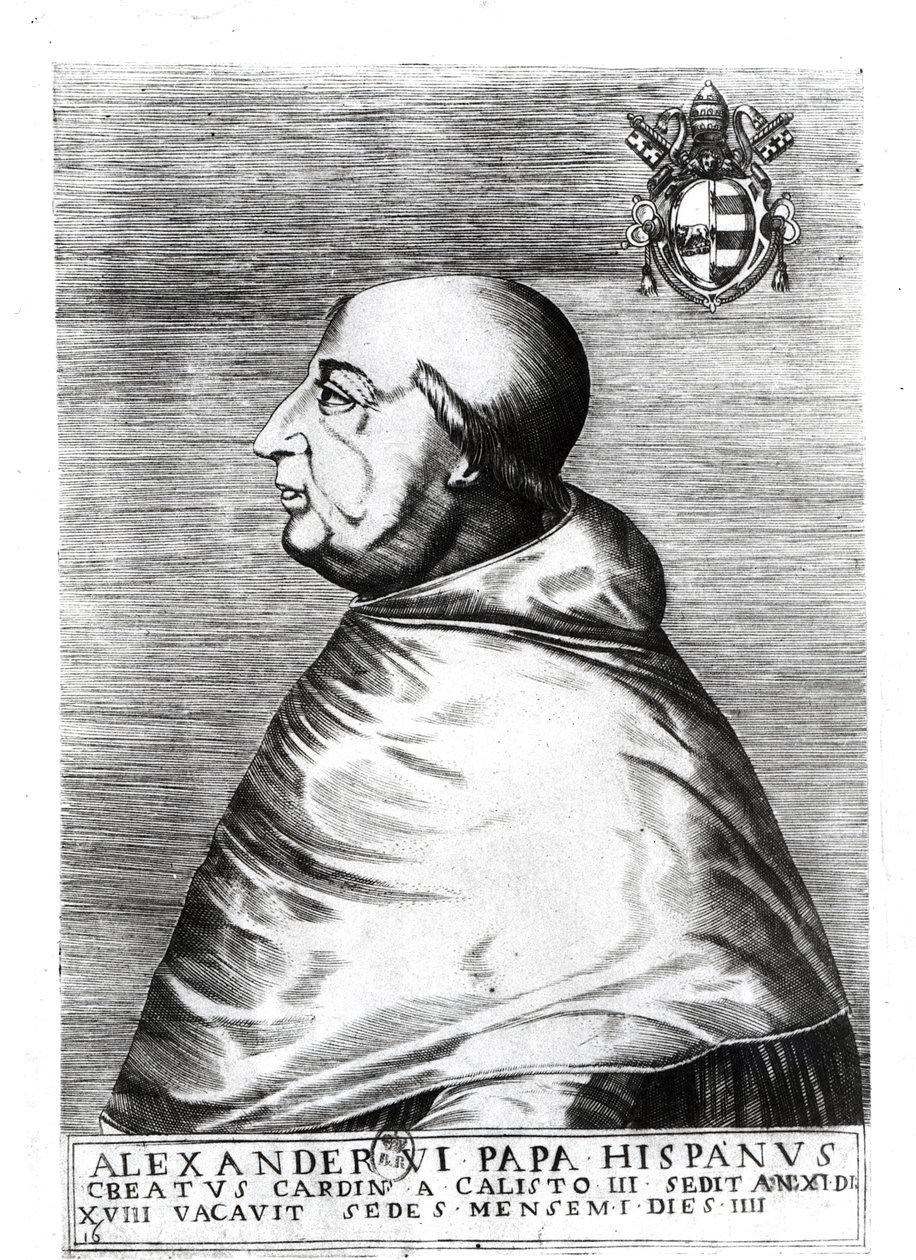 Porträt von Papst Alexander VI. (1492-1503) 16.-17. Jahrhundert von Italian School