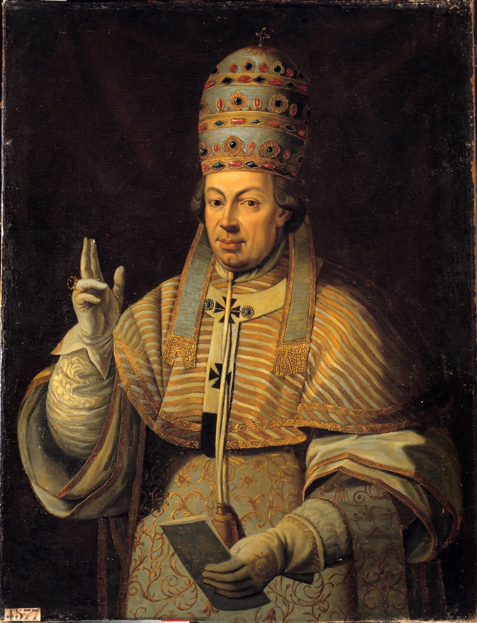 Porträt von Papst Pius VI (1717-1799). Anonymes italienisches Gemälde von Italian School