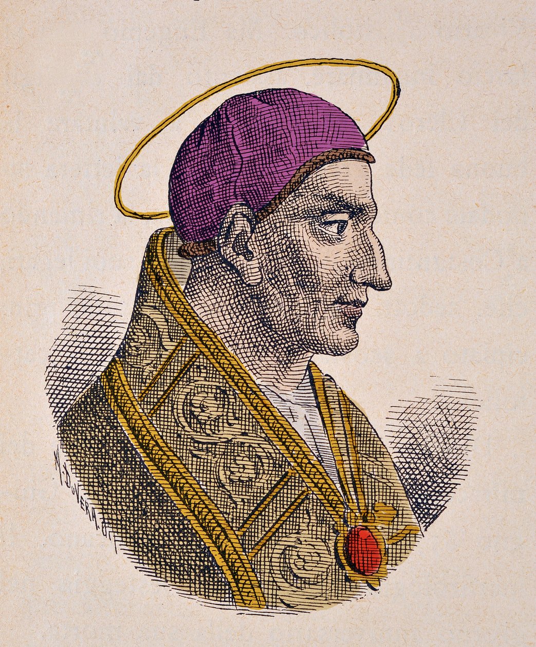 Porträt von Papst Vitalian (657-672) von Italian School