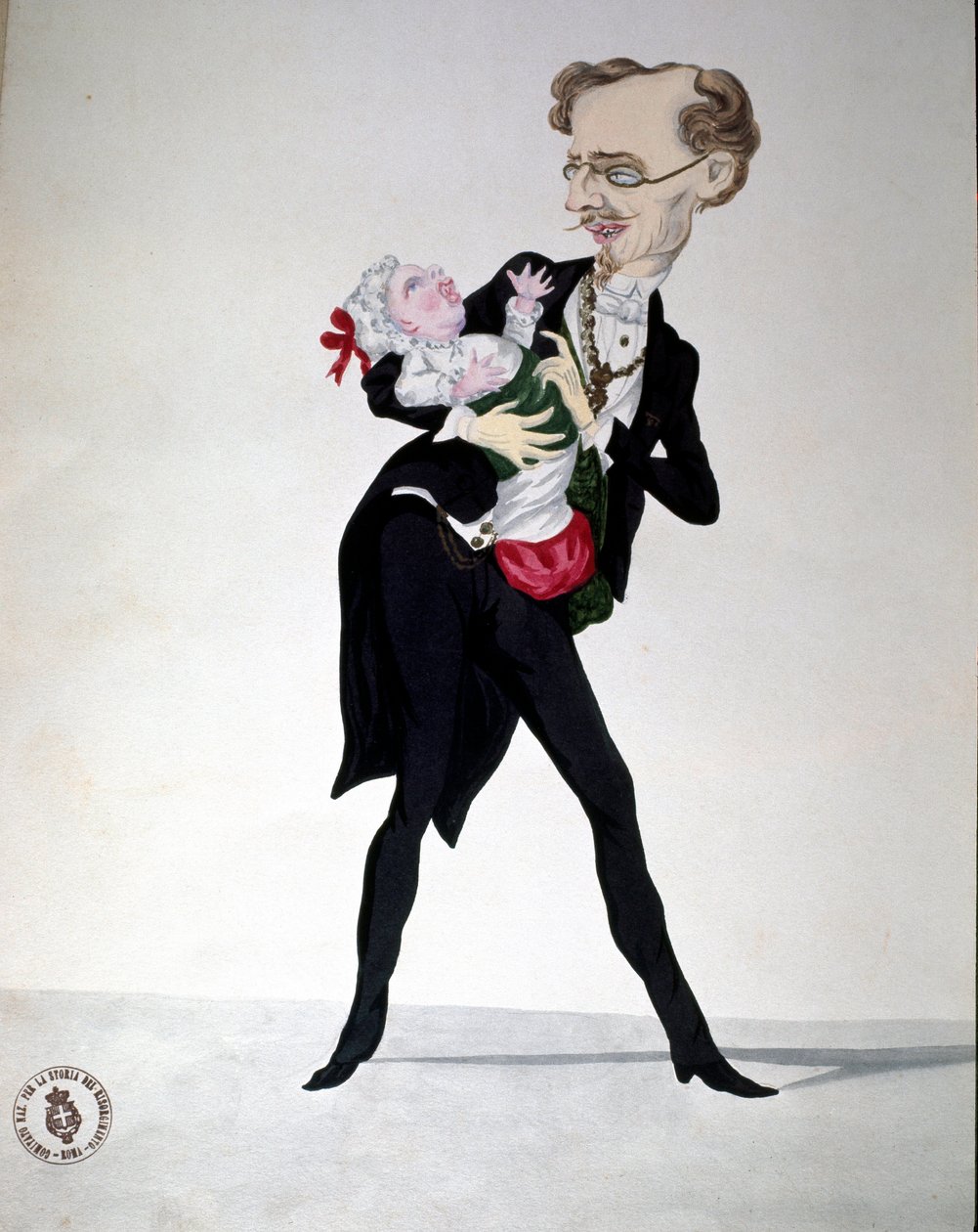 Risorgimento: Karikatur des Finanzministers Bettino Ricasoli (1809-1880) (1865) von Italian School