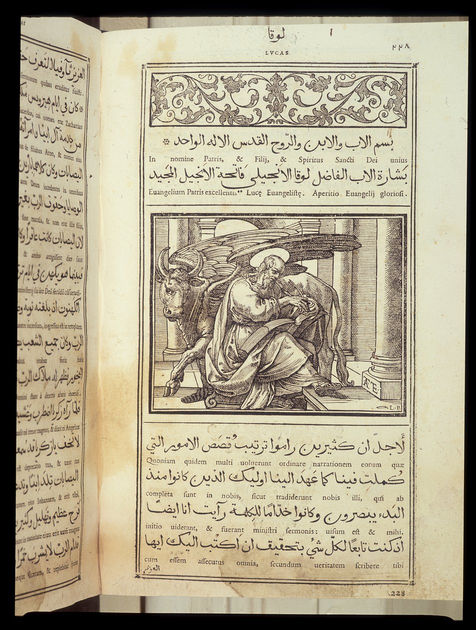 Heiliger Lukas der Evangelist, Bibel in Arabisch, Rom von Italian School