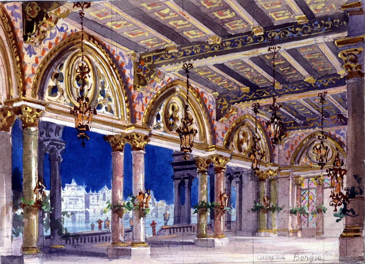 Bühnenbild für die Oper "Lucrezia Borgia" von Gaetano Donizetti, Mailand, 1833 von Italian School