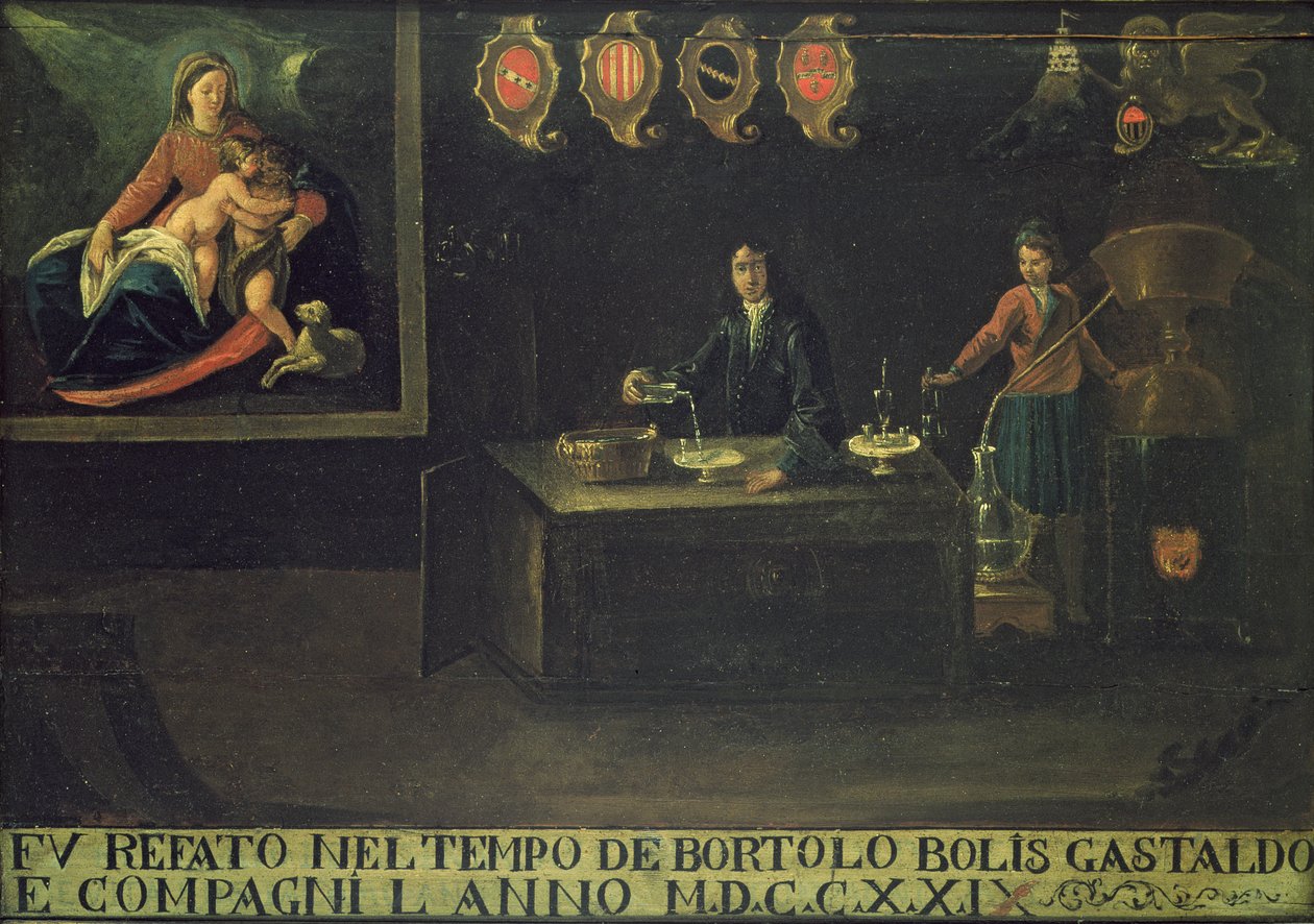 Zeichen der venezianischen Apotheker-Gilde, 1729 von Italian School