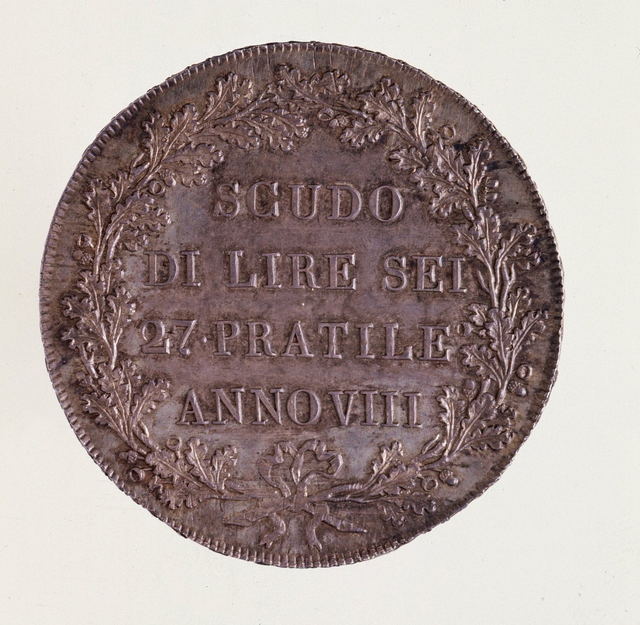 Silber-Ecu aus Mailand. 16.06.1800. Durchmesser 3,9 cm Neapel, Archäologisches Museum von Italian School