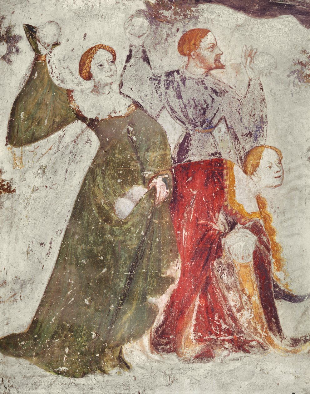 Schneeballschlacht vor einer Burg, ca. 1400 (Detail) von Italian School