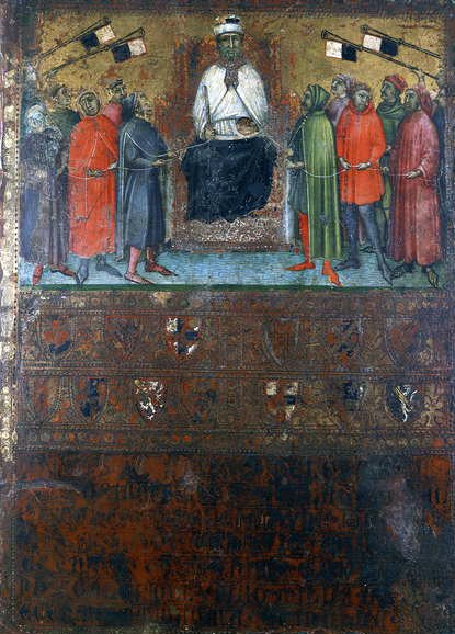 Die Regierung stellt die Kontrollen in den Städten wieder her, 1385 von Italian School