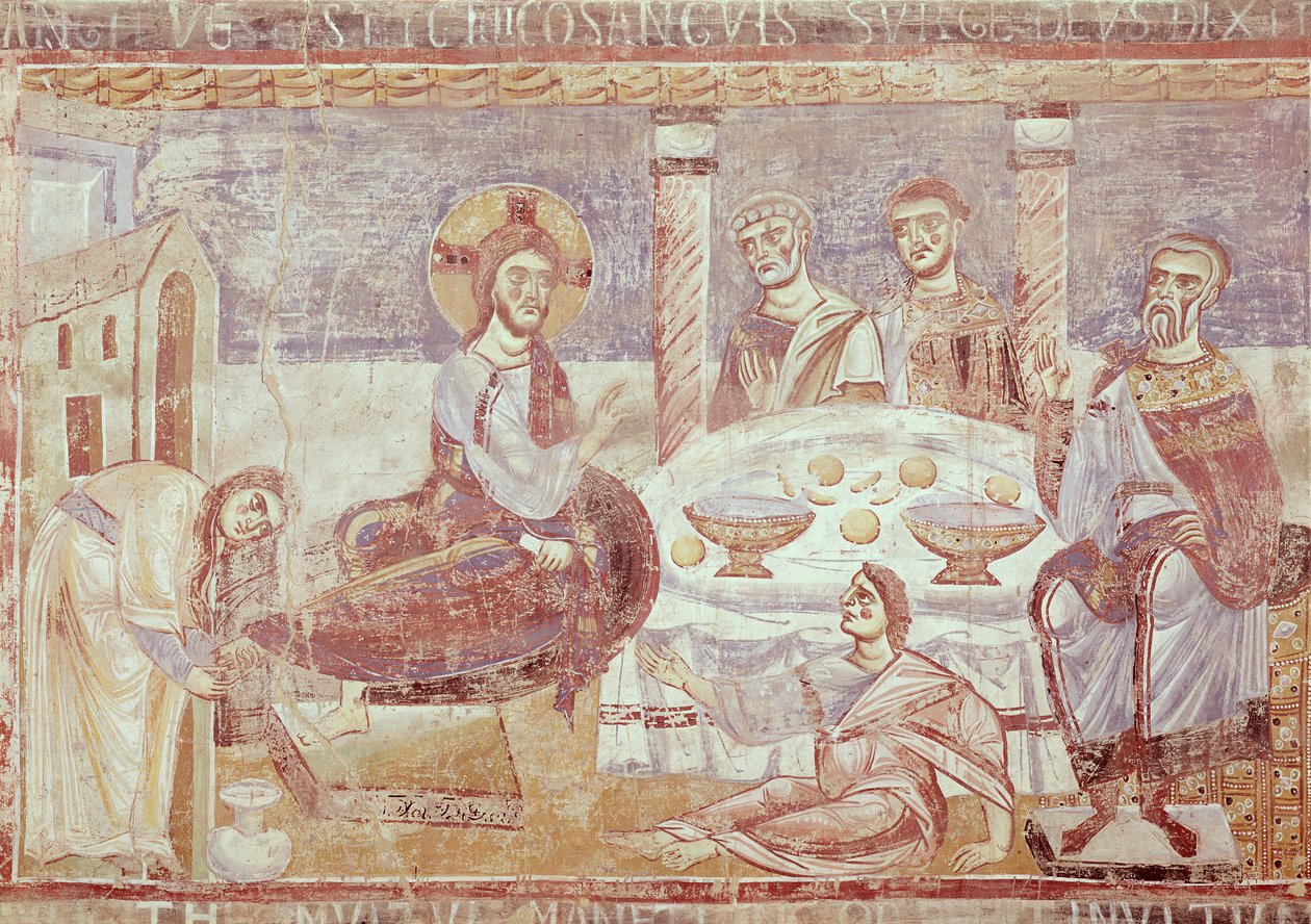 Das Mahl im Haus des Simon des Pharisäers, Schule von Monte Cassino, ca. 1087 von Italian School