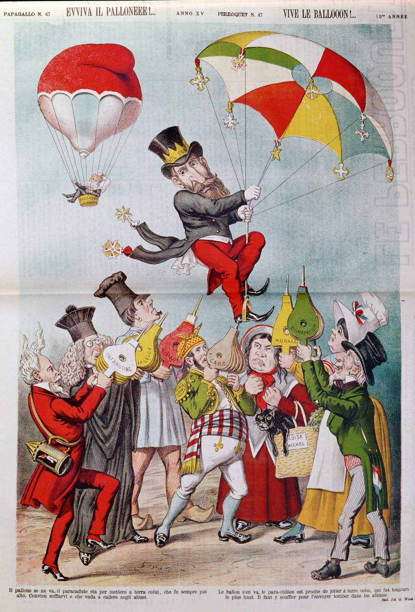 Die Wilson-Affäre 1887, Titelseite von Le Perroquet von Italian School