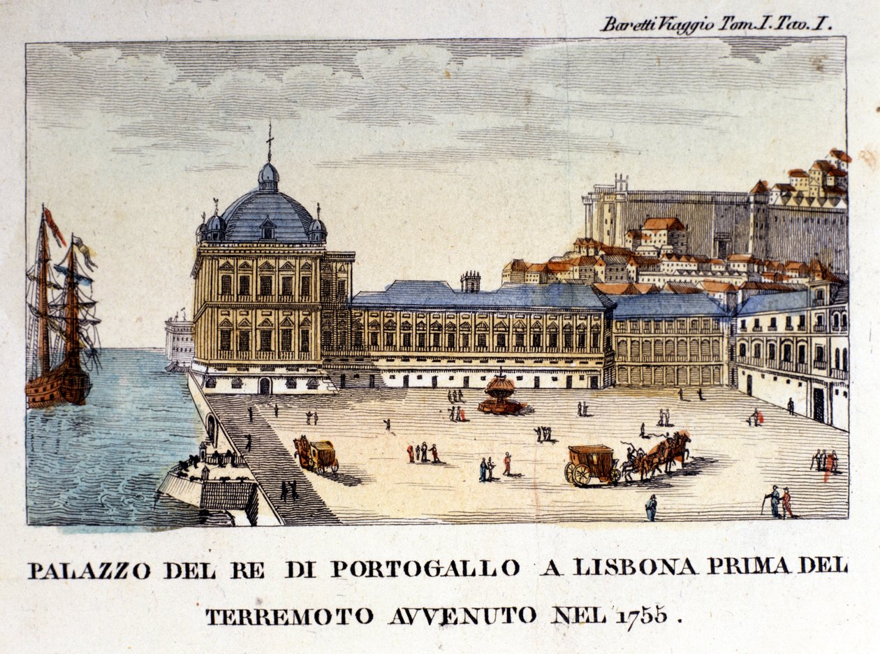 Ansicht des Königspalastes in Lissabon vor dem Erdbeben von 1755 von Italian School