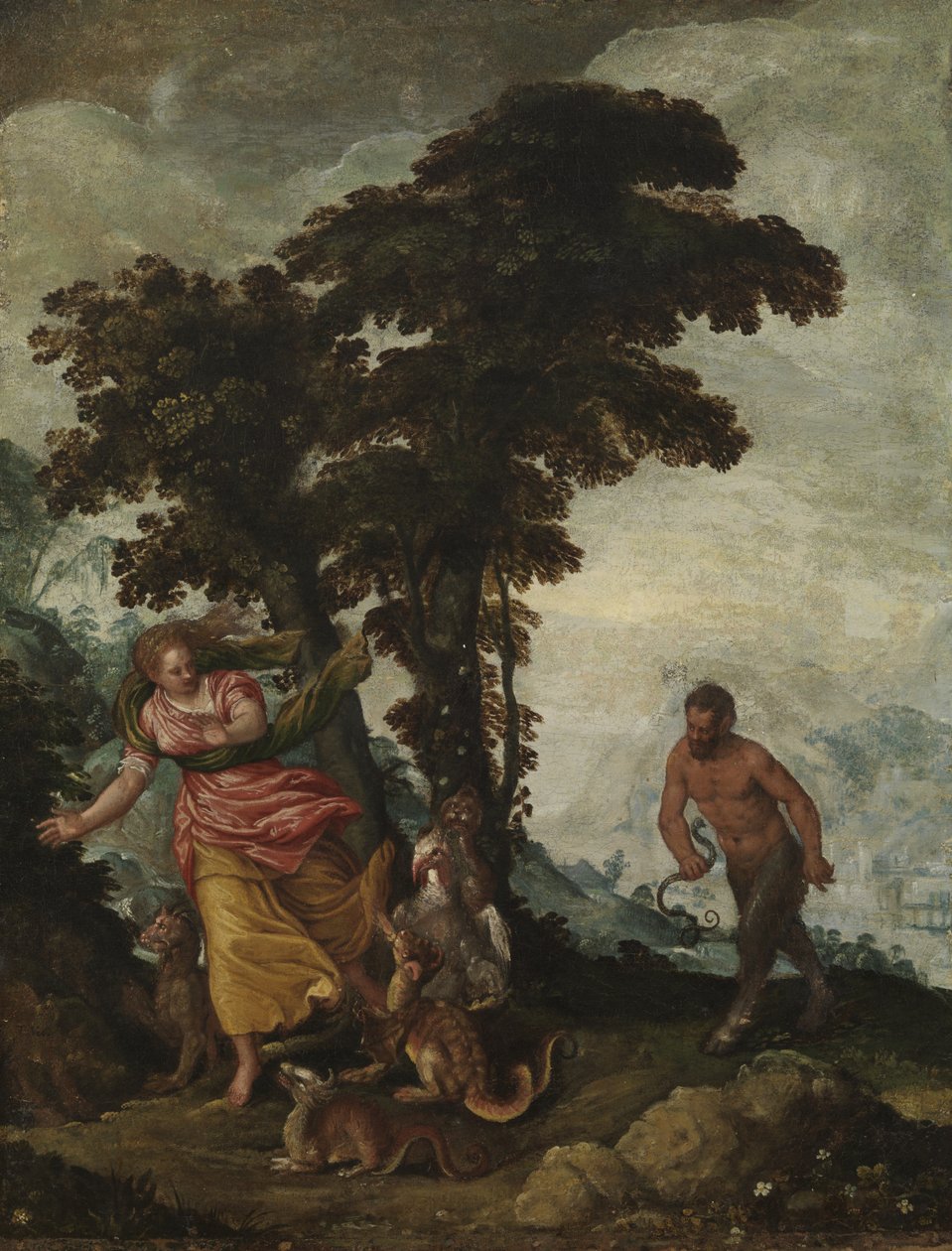 Tugend verfolgt von Laster, ca.1570-1600 von Italian School