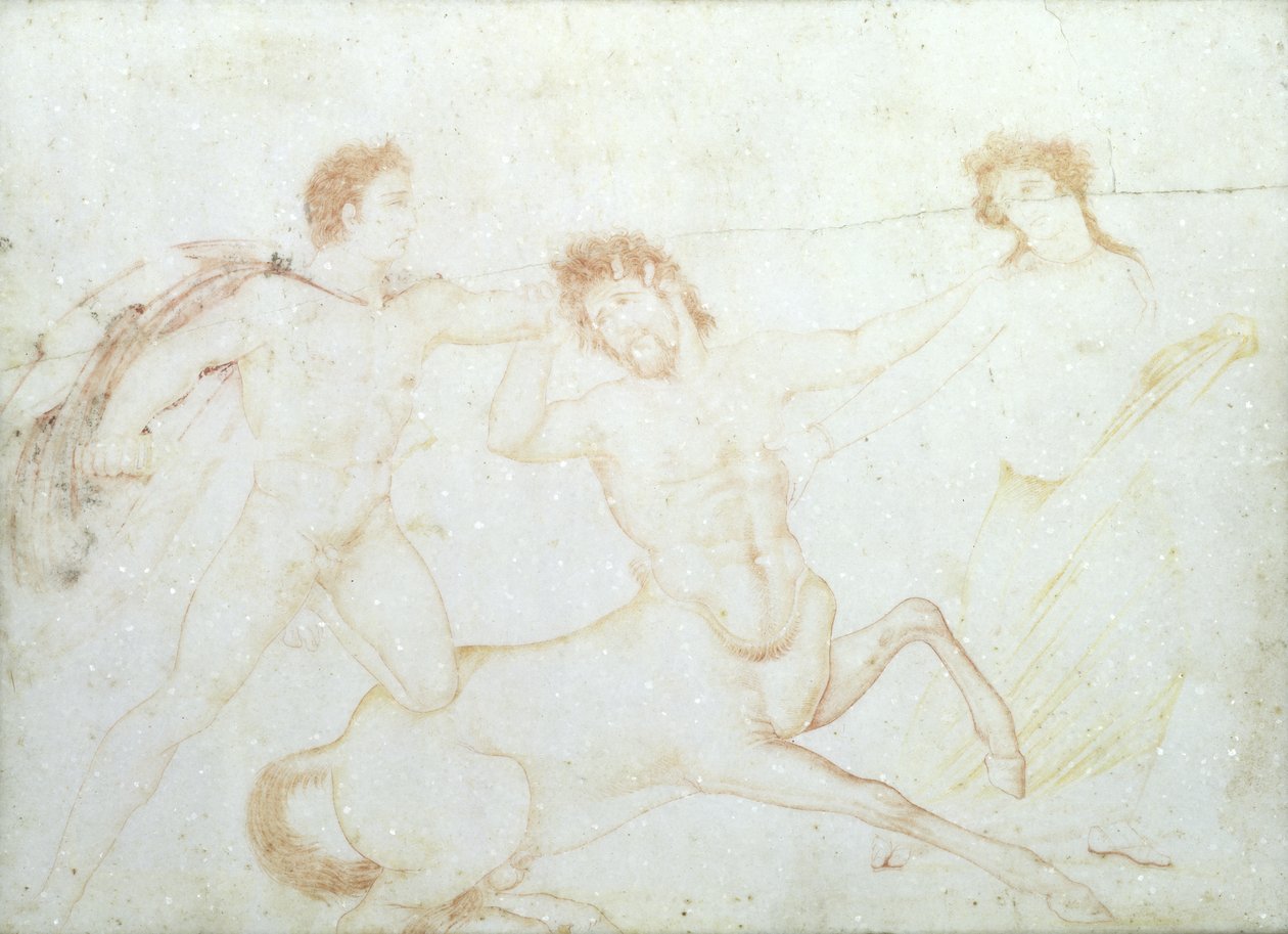 Der Tod eines Zentauren, möglicherweise Eurytus und Pirithous, Herculaneum von Italian School Italian School