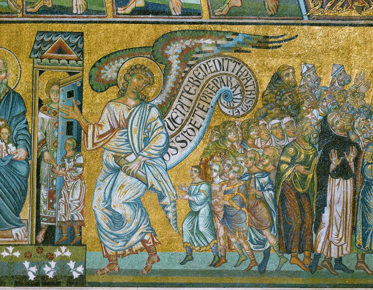 Ein Engel führt "den Gerechten" von Italian school