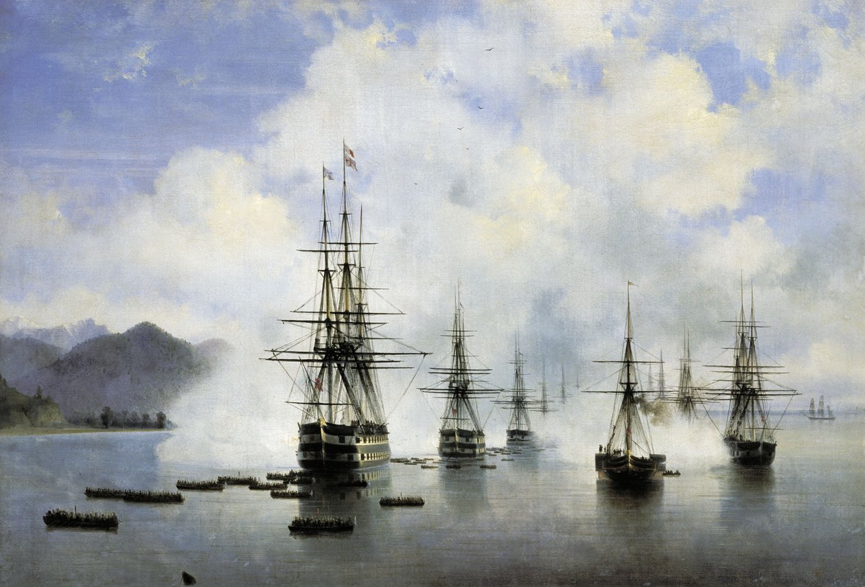 Die Landung von N. N. Raevskyi in Subashi von Ivan Aivazovsky