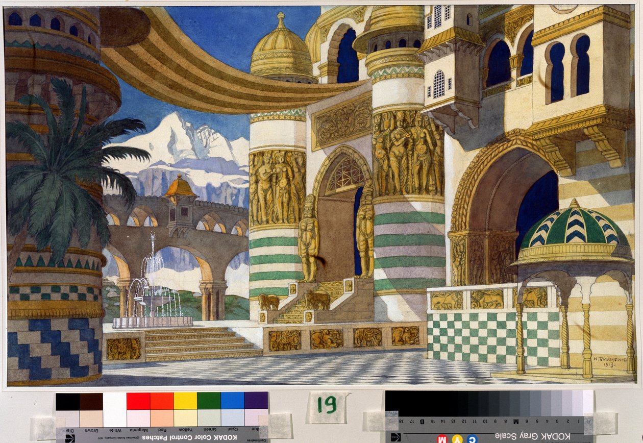 Bühnenbild für die Oper Ruslan und Ludmila von M. Glinka von Ivan Yakovlevich Bilibin