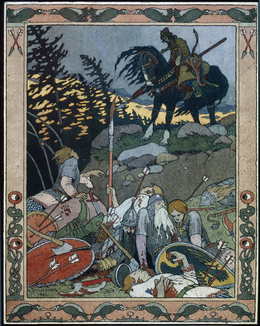 Illustration für das Märchen Maria Morevna von Ivan Yakovlevich Bilibin