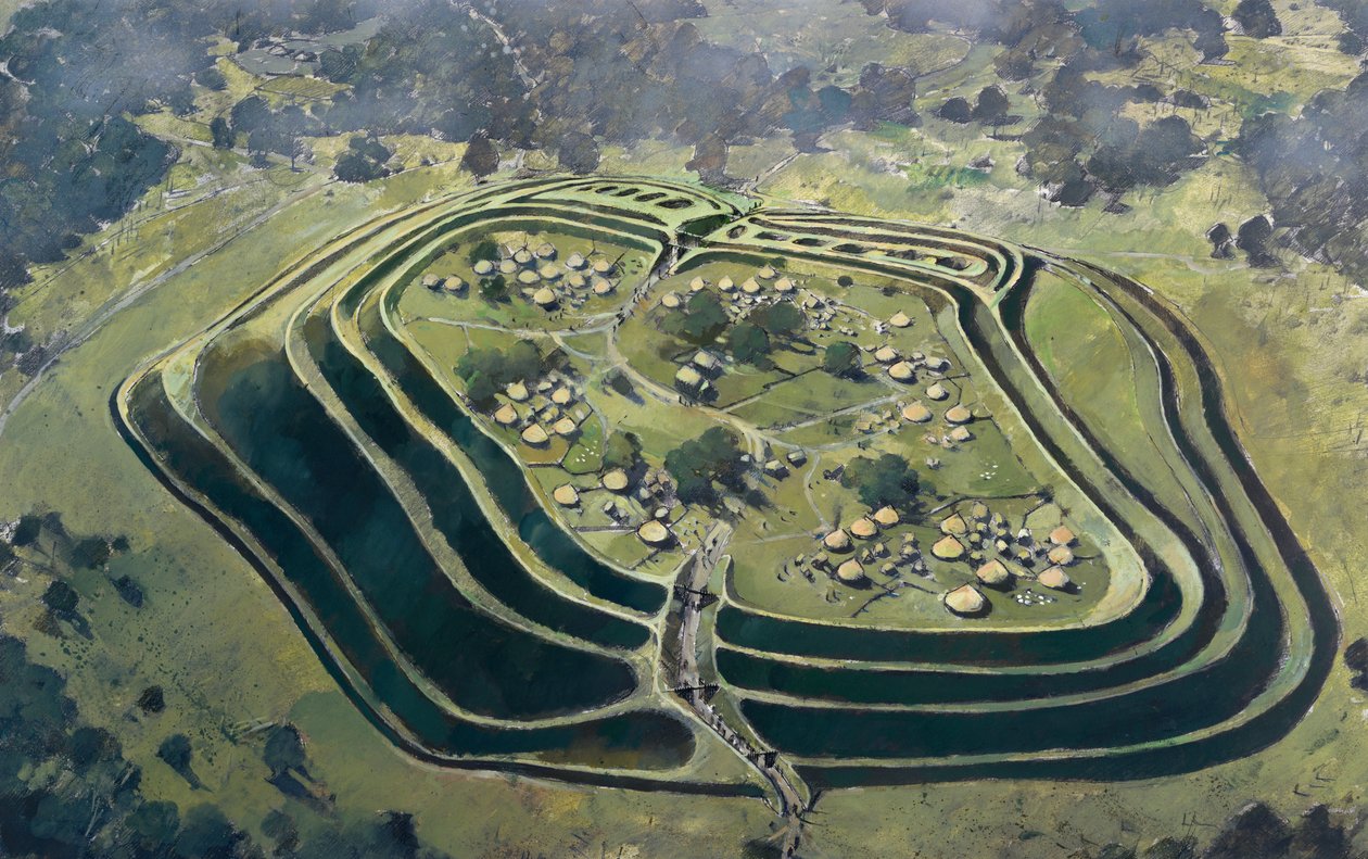 Old Oswestry Hill Fort zur Zeit seiner Besiedlung, Eisenzeit von Ivan Lapper