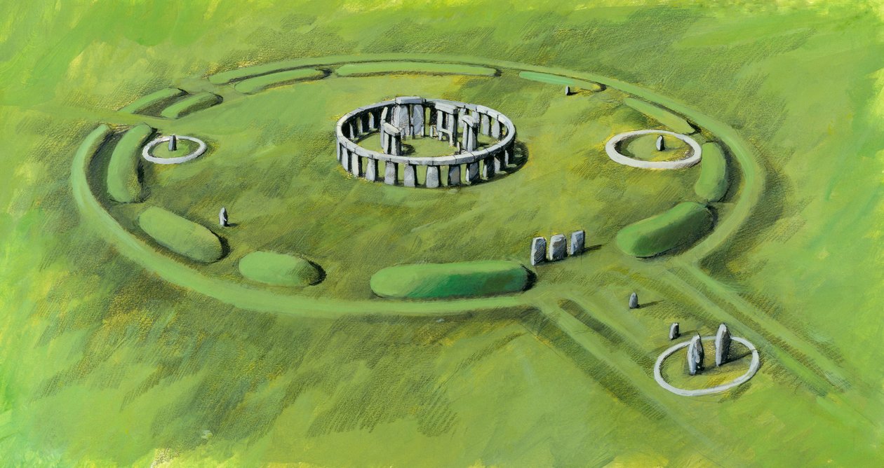 Stonehenge: Bau des Sarsen-Kreises und Prozessionsallee auf dem Höhepunkt der dritten Phase von Ivan Lapper
