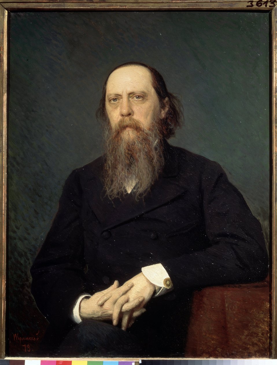 Porträt des Schriftstellers Mikhail Saltykov-Shchedrin (1826-1889) von Ivan Nikolaevich Kramskoy