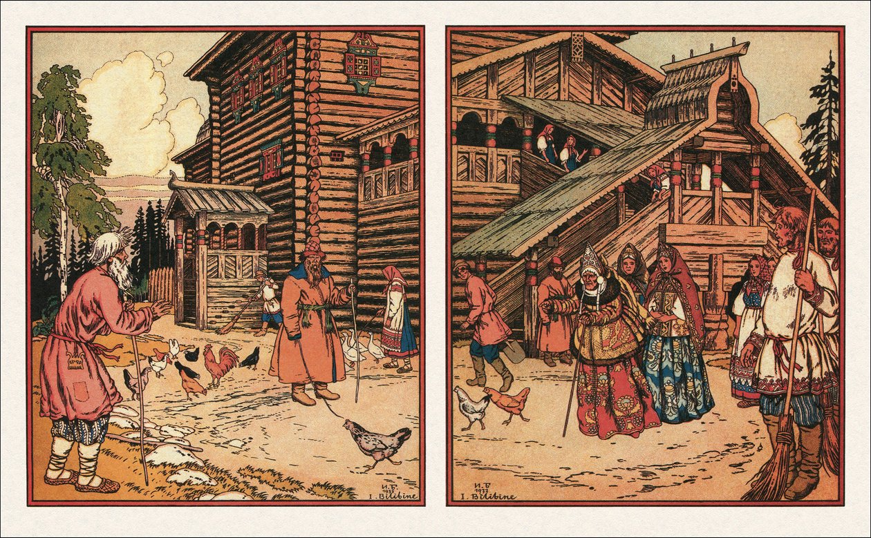 Illustration zu Die Geschichte vom Fischer und dem Fisch, 1933 von Ivan Yakovlevich Bilibin