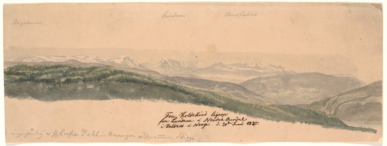 Von Koldekind direkt von den Hügeln im Norde Oure Tal in Valdres in Norwegen von Johan Christian Dahl