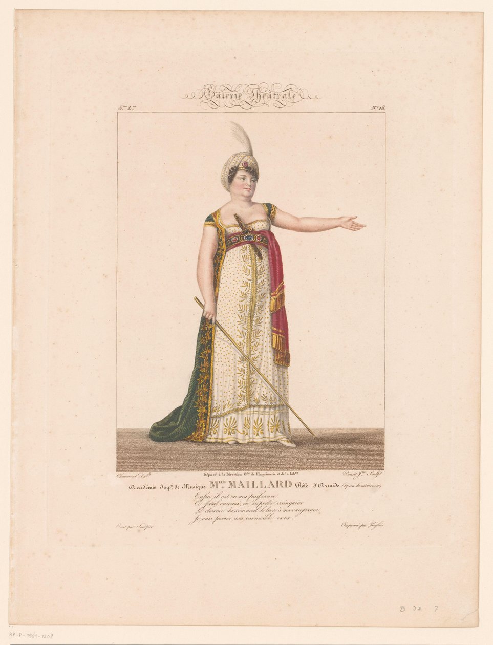 Porträt von Marie-Thérèse Davoux in der Rolle von Armide von J.L. Benoist (II)