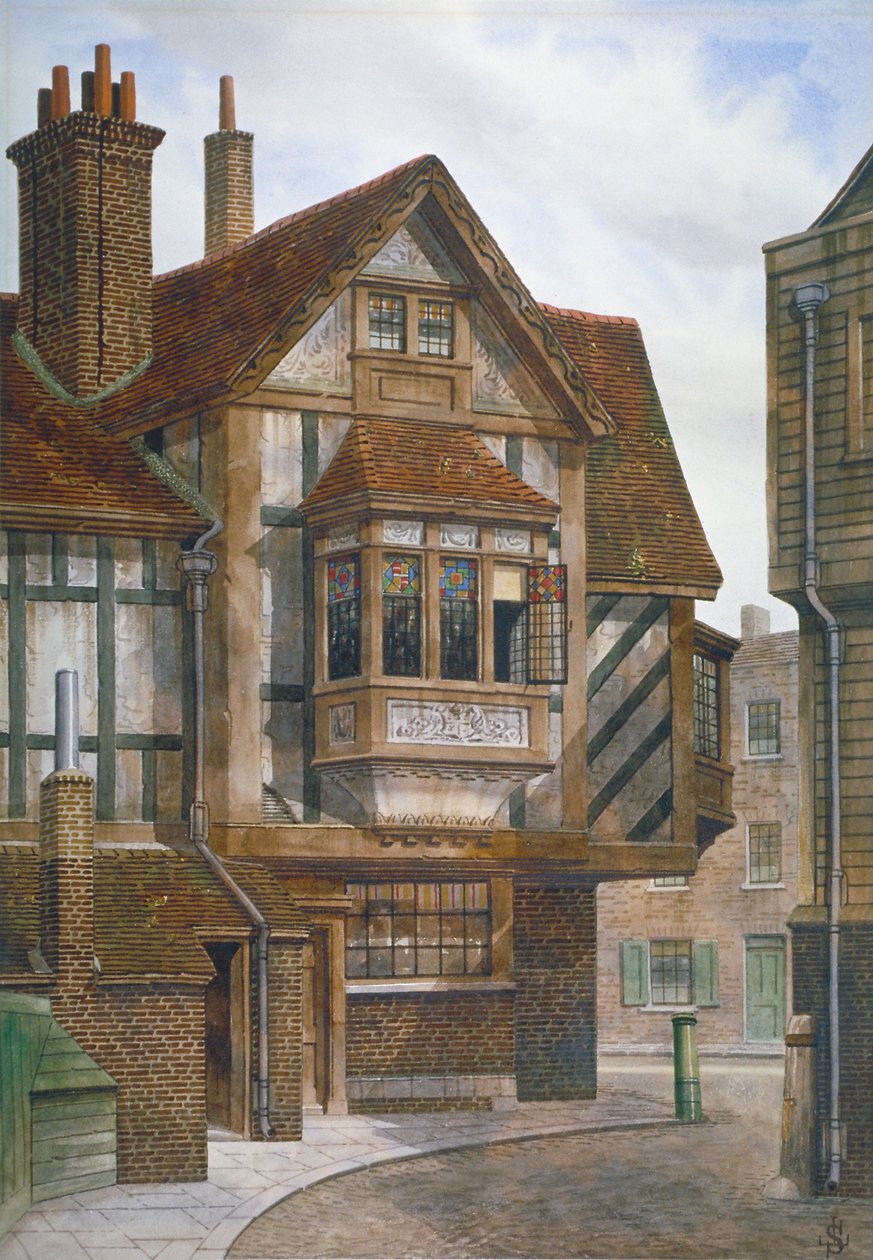 Häuser in Bishopsgate, City of London, 1860 von JL Stewart