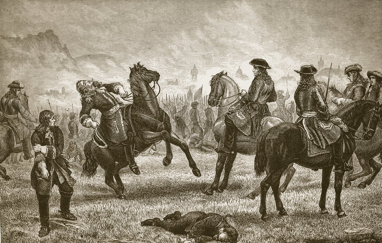 Wilhelm III. bei der Belagerung von Namur, graviert von Butterworth und Heath von J.M.L. Ralston