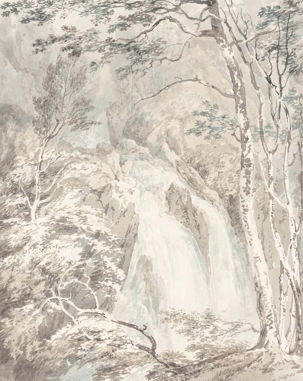 Ein Wasserfall, 1795-1796 von Joseph Mallord William Turner