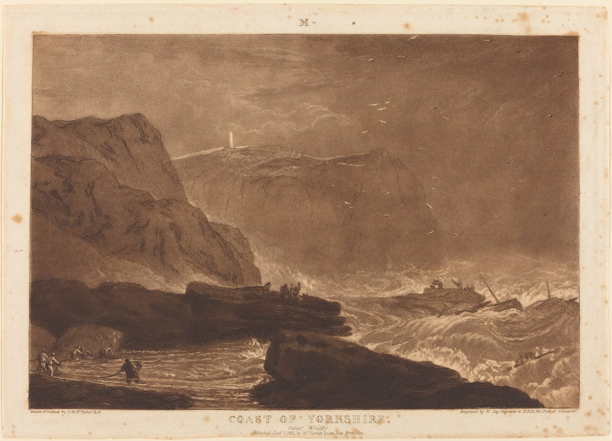 Küste von Yorkshire, veröffentlicht 1811 von Joseph Mallord William Turner