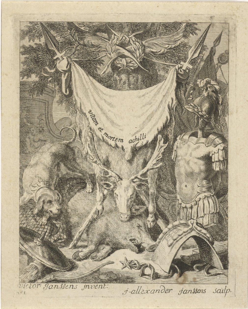 Titelblatt für eine Serie mit Szenen aus dem Leben von Achilles von J. Alexander Janssens