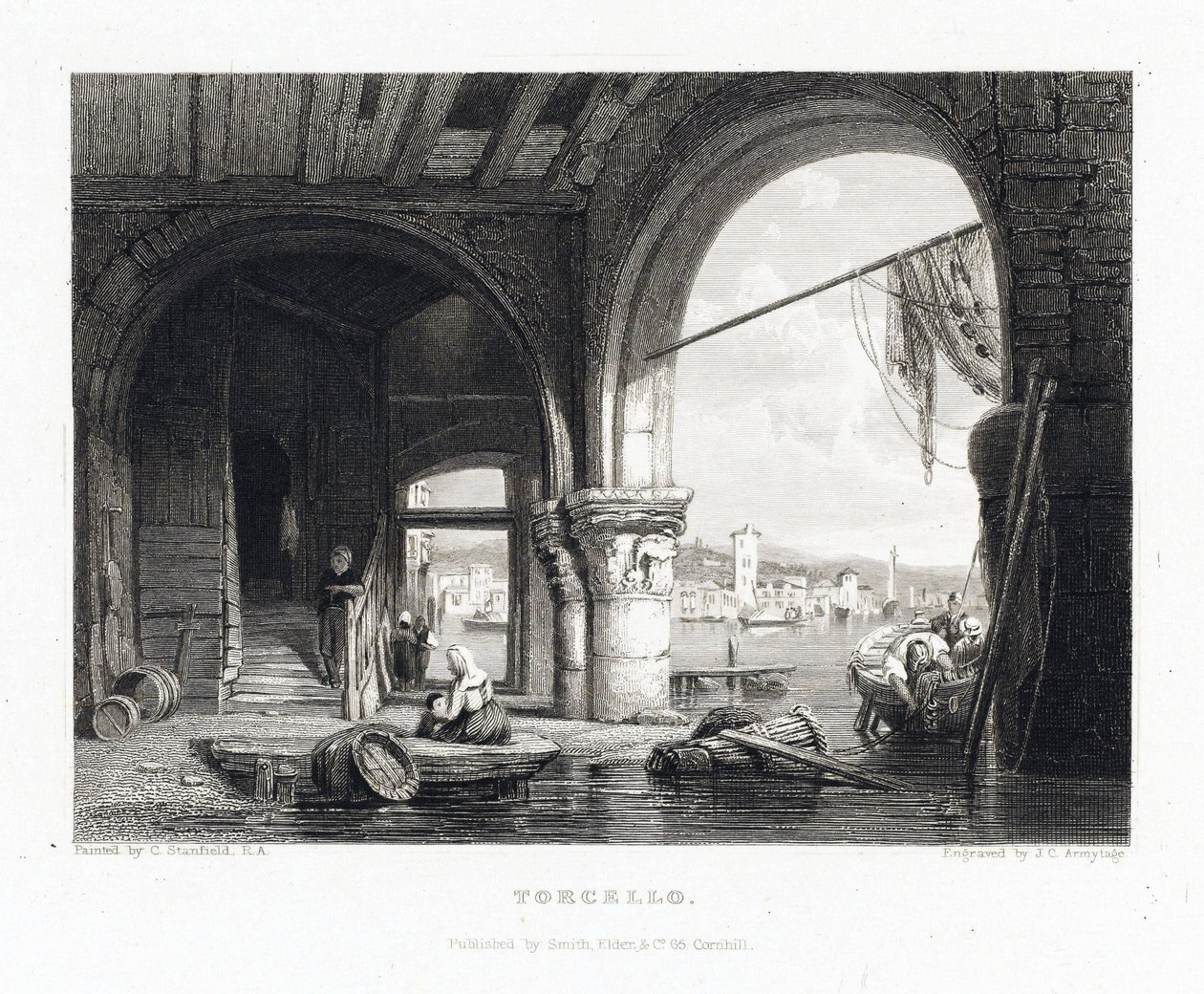Ansicht der Insel Torcello (Venedig, Italien). Gravur von James Charles Armytage (1820-1897) nach Clarkson Stanfield (1793-1867) von J. C. Armytage