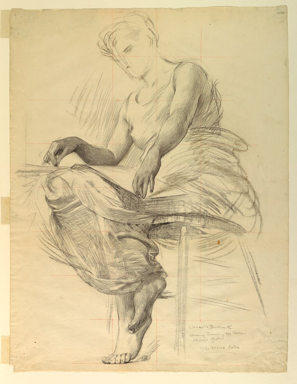 Der Morsecode, Studie für das Gebäude für Manufakturen und freie Künste, Weltausstellung, Chicago, IL von J. Carroll Beckwith