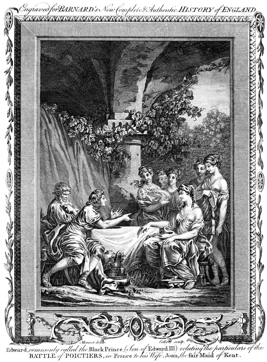 Edward, der Schwarze Prinz, berichtet über die Schlacht von Poitiers, 19. Jahrhundert von J. Collyer