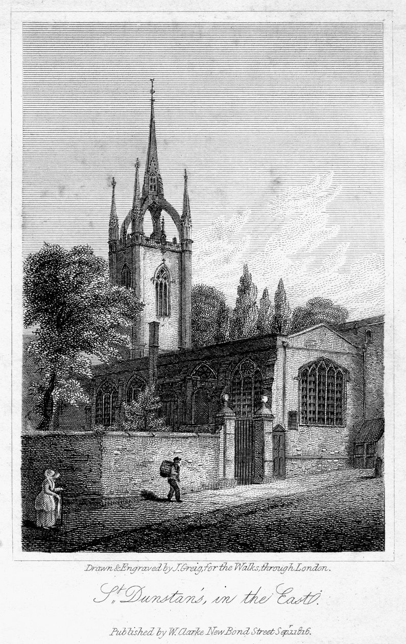 Kirche St. Dunstan im Osten, London, 1816 von J. Greig