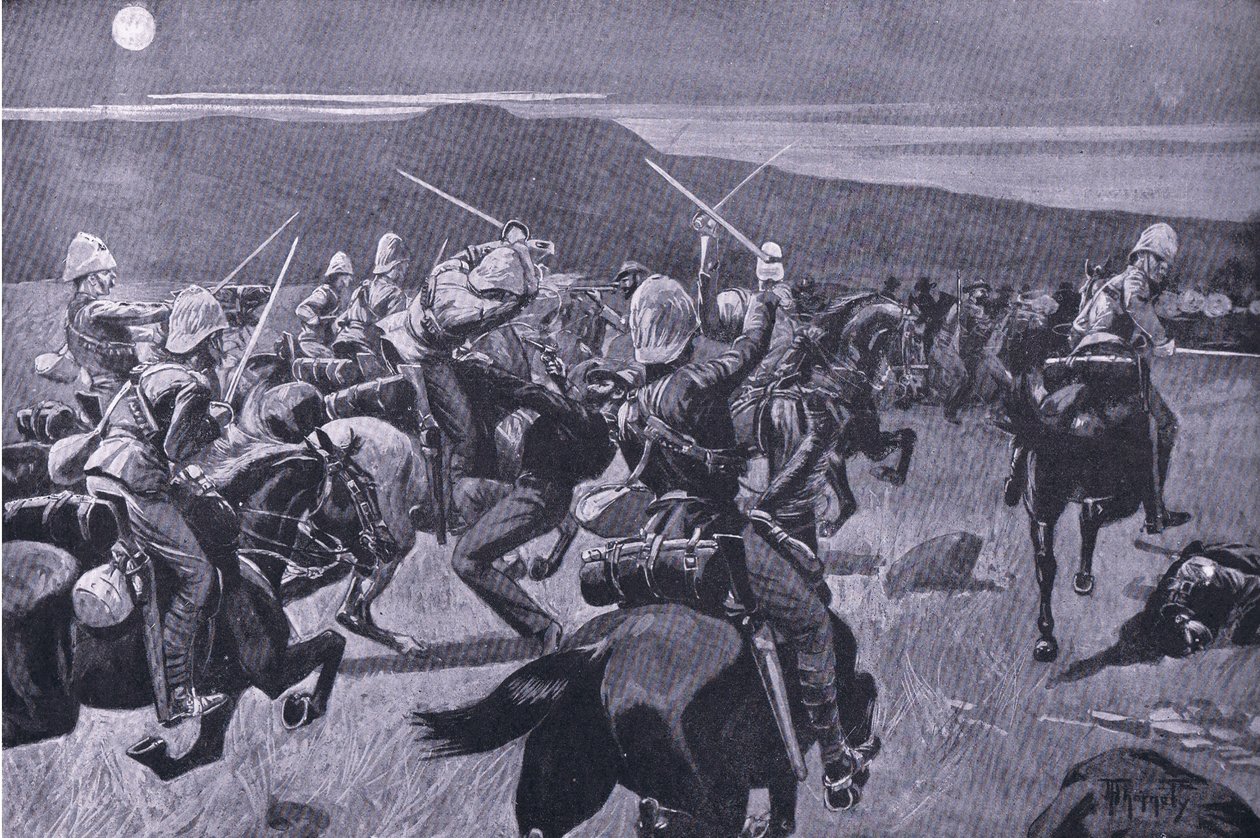Mondscheinangriff der 19. Husaren bei Steenkampberg, Illustration aus 