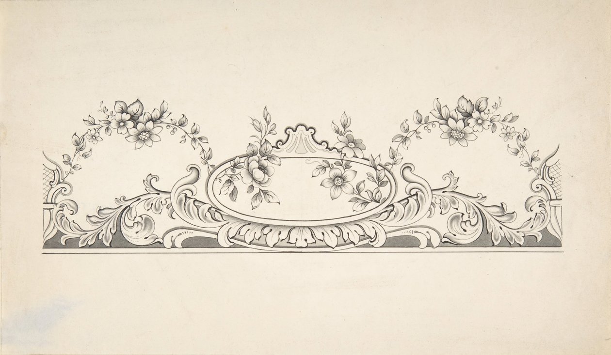 Entwurf für eine Paneeldekoration, 1828-40 von J Hulme