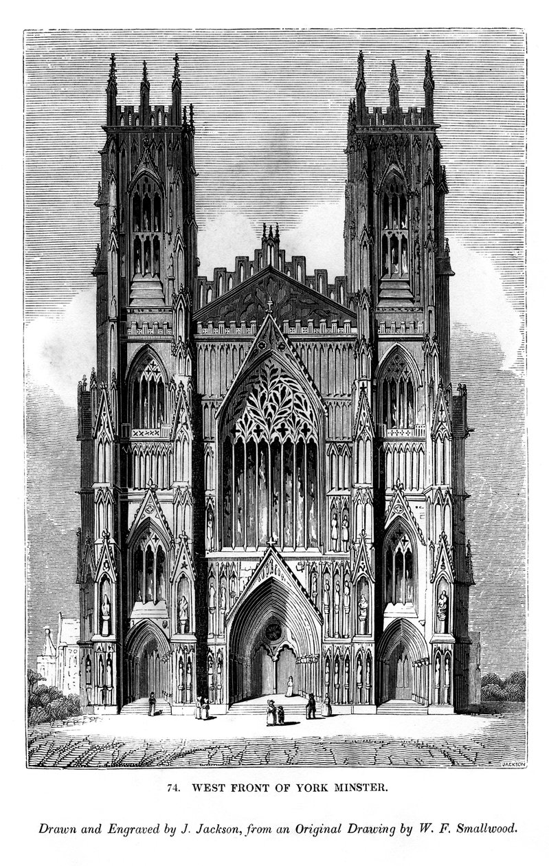 Westfassade von York Minster, um 1820-1830, 1843 von J. Jackson