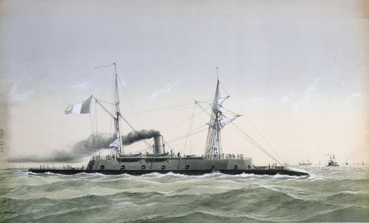 Französisches Marine-Panzerschiff Le Rochambeau, ca. 1870 von J. Koerner